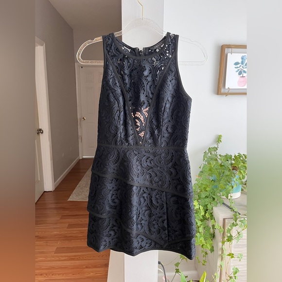 BCBGMaxAzria Black Lace Mini Dress - Picture 3 of 7